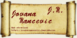 Jovana Mančević vizit kartica
